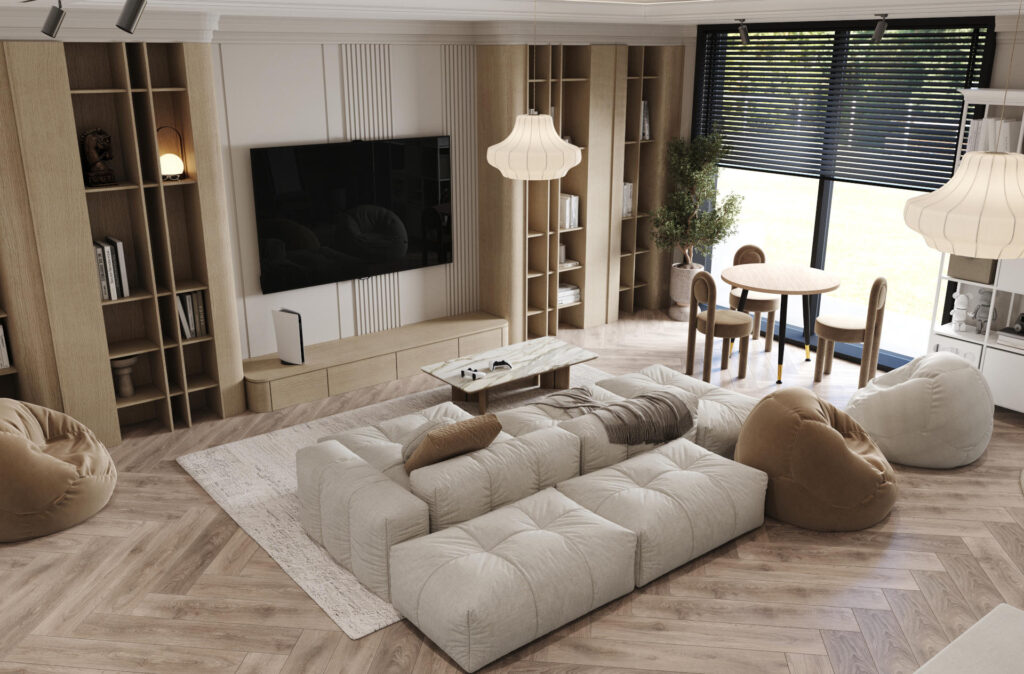 Zonă afterschool și co-working la ARQA Jolie Village, cu spații moderne, amenajate pentru activități educative și de lucru, într-un mediu confortabil și funcțional.